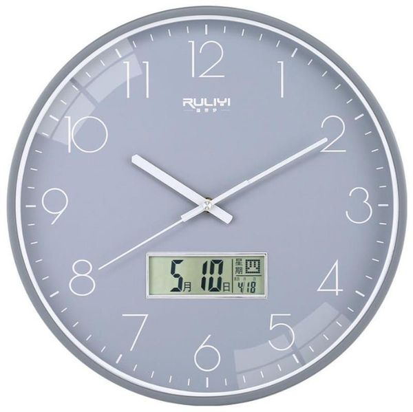 

double display living room bedroom modern simple creative fashion solid color clock mute quartz clock wall watch fashion g020