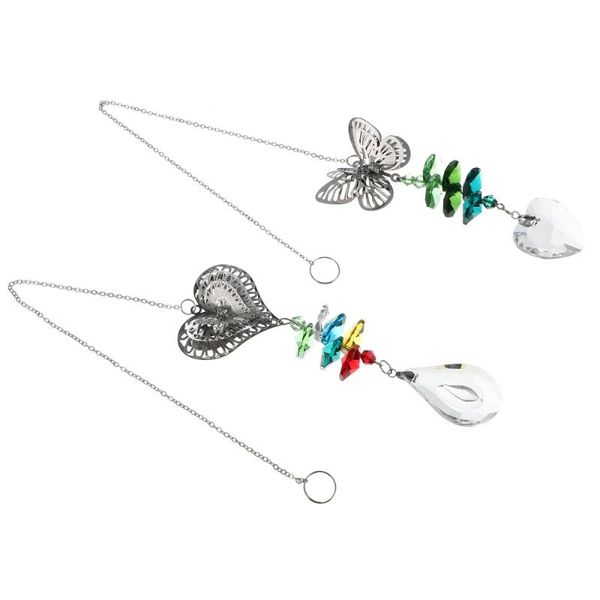 

2pcs crystal suncatcher hanging ornament pendants for car home window decor