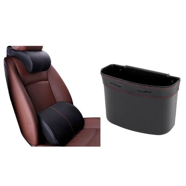 

seat cushions 1 pcs leather auto car neck pillow & trash can holder
