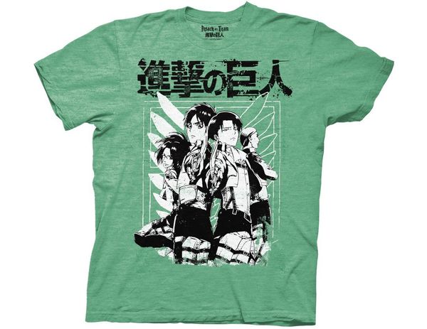 

attack on titan scout t-shirtgreen, White;black