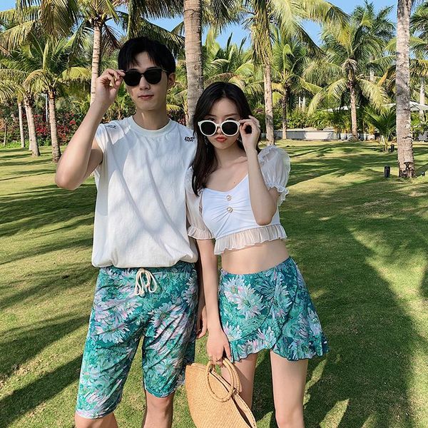 

one-piece suits 2021 summer couples swimwear lovers bikini set