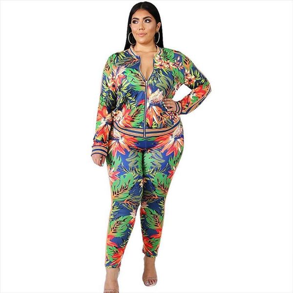 

plus size loose casual autumn womens pants 2 two piece set zip coat and female matching suit women sets wholesale, White