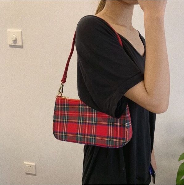 

small plaid baguette bag women fashion pu leather totes clutch shoulder bag ladies small fashion hobos bag clutch handbags