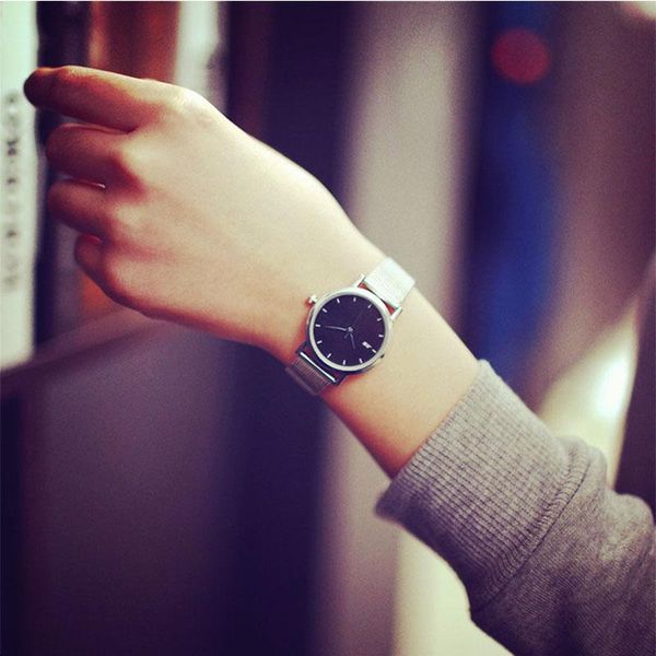 

wristwatches 2021 band quartz fashion wristwatch ladies watches clock women watch simple style female, Slivery;brown