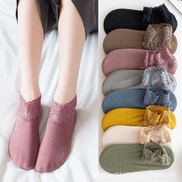 

autumn winter velvet snow middle lace plush thickened, Black;white