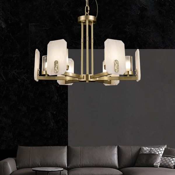 

marble chandelier copper luxury designer spain imported yunshi living room restaurant light in the bedroom