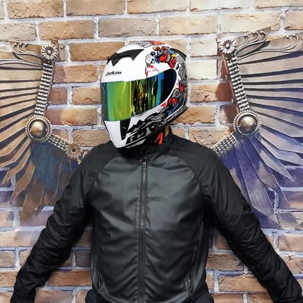 

double lens racing quick release helmet with complete motorcycle mask approved