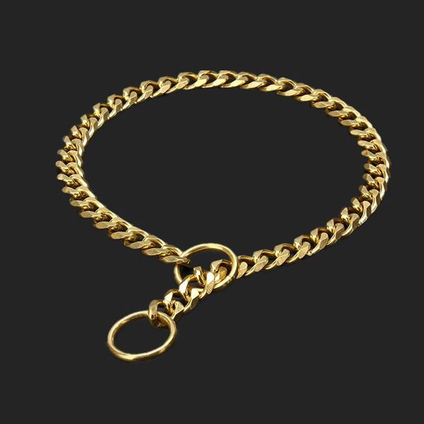

dog collars & leashes stainless steel pet gold collar lead super outdoor training chain decor necklace for all dogs