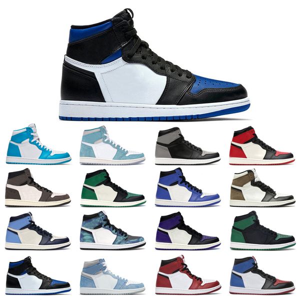 

1s man's basketball shoes hyper royal unc dark mocha obsidian tie dye court purple bred toe cactus jack chicago game shadow 3 trainers