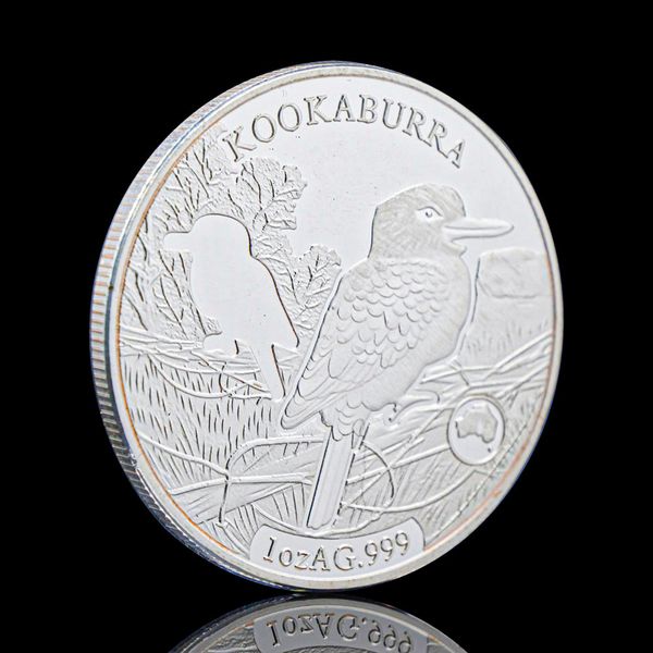 

50pcs non magnetic silver plated animals kookaburra 1oz solomon islands souvenirs commemorative coins medal queen collectible coin gift chal