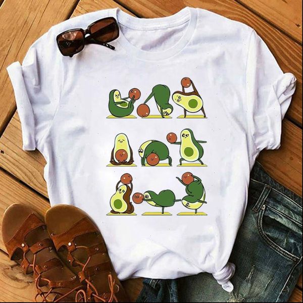 

funny women t shirts summer cute kawaii avocado printed tees female t shirt short sleeve white tshirt for women casual