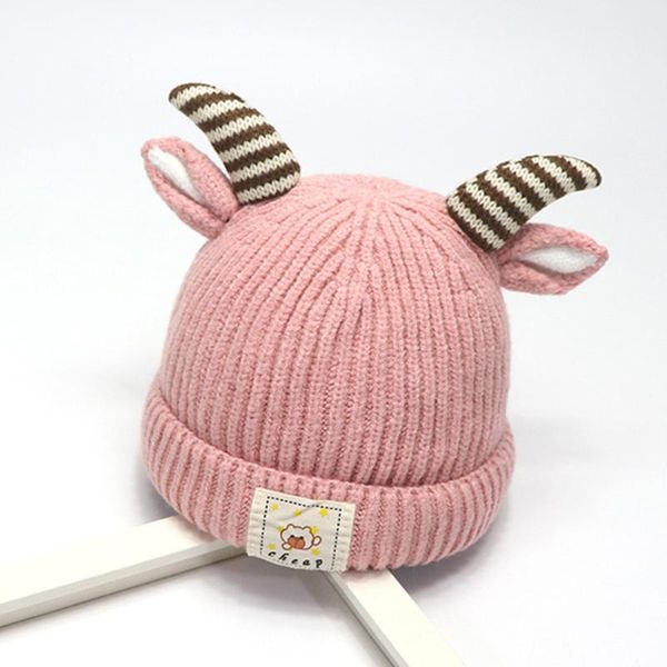 

caps & hats baby kids jongens meisjes gewei patchwork mode beanie hoed kinderen jongen meisje sloid casual cap kid animal gebreide winter, Yellow