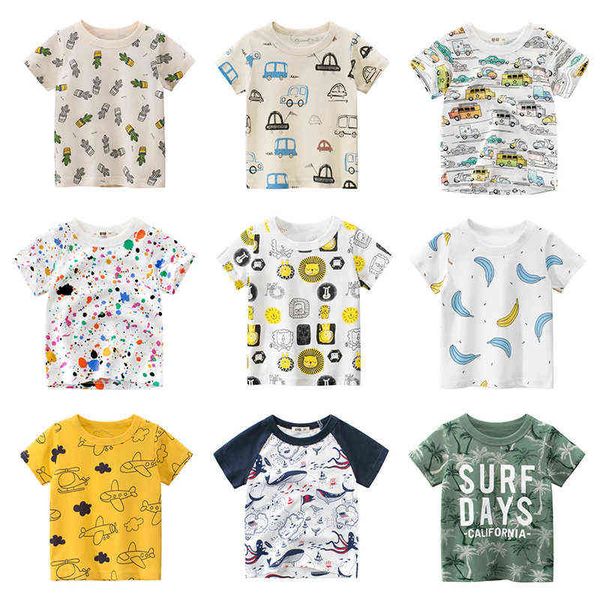 T-shirt Cartoon Ragazzi Ragazze Bambini Car Print T Shirt per un ragazzo Bambini Estate T-shirt a maniche corte in cotone Top Abbigliamento 2-8 anni G220223