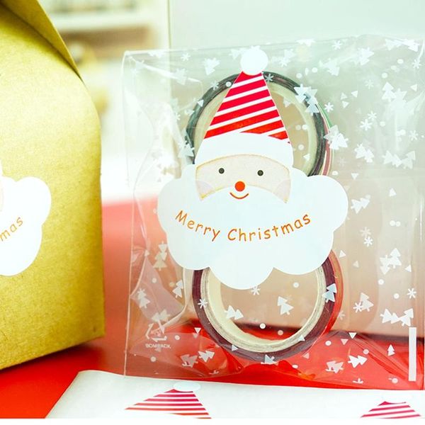 

gift wrap 10pcs santa claus "merry christmas" year series paper sticker for handmade baking products/gift seal label