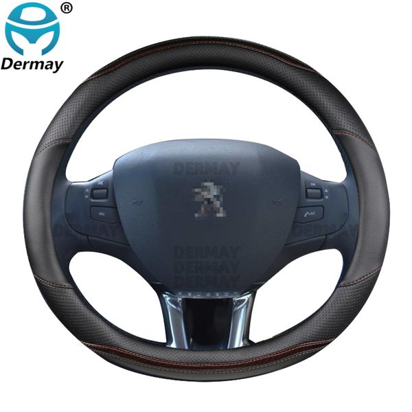 

for 208 2012~2018 car steering wheel cover carbon fibre + pu leather dermay brand auto accessories interior