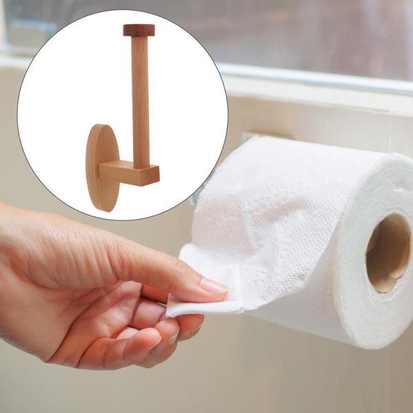 

toilet paper holders 1pc no-perforating roll holder towel rack (wood color)