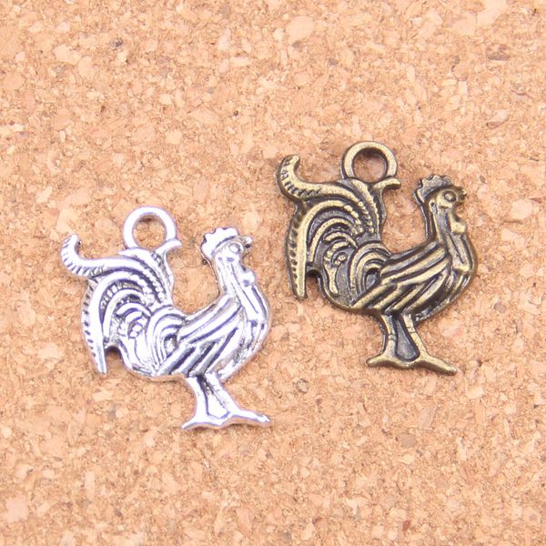 68 pcs Antique Prata Banhado Bronze Banhado Galo Galo Charms Pingente DIY Colar Pulseira Bangle Achados 22 * ​​18mm