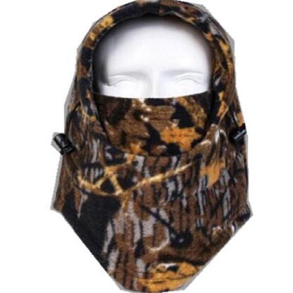

cycling caps & masks winter outdoor warm hat fleece windproof hood jungle camouflage hunting mask bib, Black