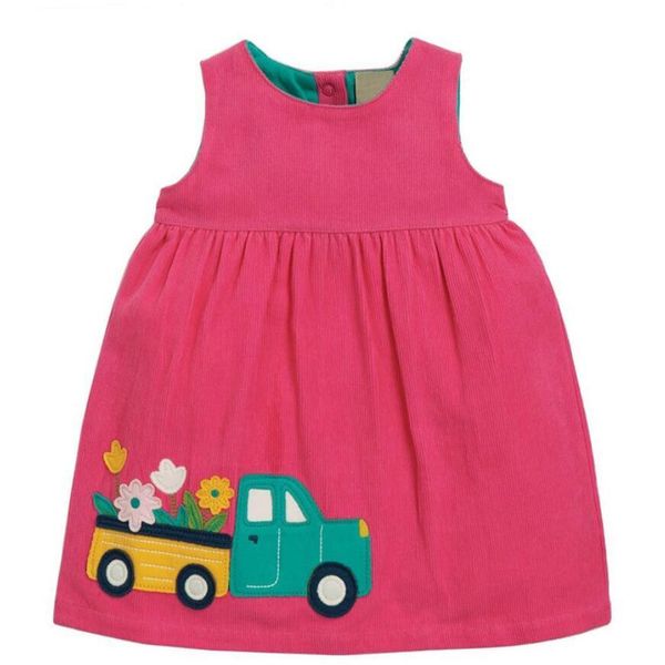 

little maven new autumn baby girls clothes brand dress kids cotton animal applique fashion corduroy sundresses 210225, Red;yellow