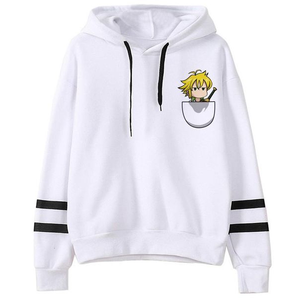 

men's hoodies & sweatshirts death note seven deadly sins fullmetal alchemist the promise neverland male 2021 korea oversized men pullov, Black