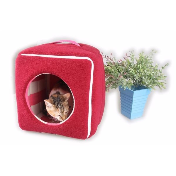 

small pet beds winter warm square house for puppies and cats foldable pet sofa