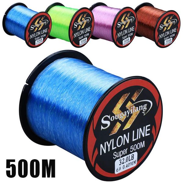 

sougayilang 500m monofilament line 11-36.3lb super strong nylon fishing line leader sinking carp fishing accessories