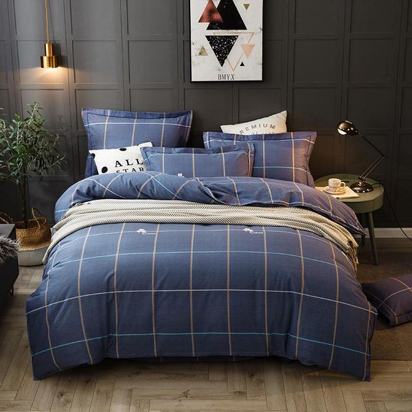 

bedding sets thicken cotton 4pcs set full  king 1.8 2m quilt cover pillowcase flat bed sheet home bedspreads bedclothes bedroom