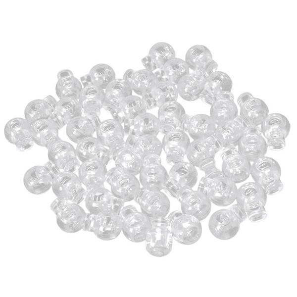 

button 50 pcs clear plastic 5mm one hole cord sers lock ser, Blike;white
