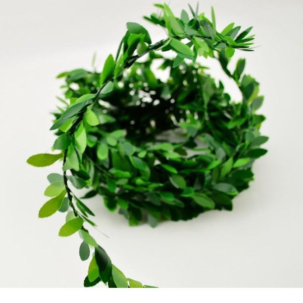 

2m artificial flowers rattan leaf nylon iron wire diy wreath accessory for wedding car decoration garland silk scra qylxjn