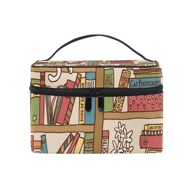 

cosmetic bags & cases fengju bag portable travel organizer hanging toiletry case storage tote for girls woman cat cute black book