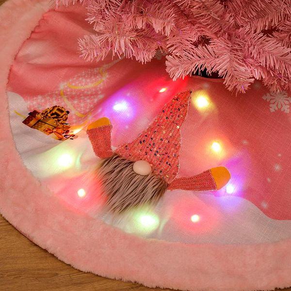 

christmas decorations zerolife 43inch long pink carpet snow plush tree skirt with led base floor mat cover xmas party decor year noel