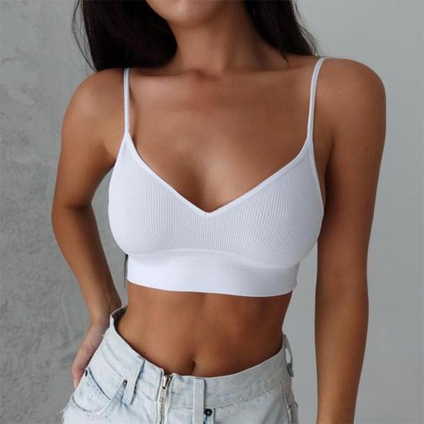 

women's tanks & camis girls summer u-neck camisole ladies fashionable solid color sleeveless midriff-baring backless base shirt for, White