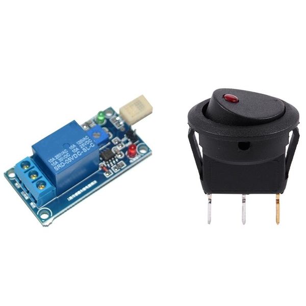 

smart home control 12v led inverter rocking rocker switch red & t9 dc5v humidity sensitive relay module