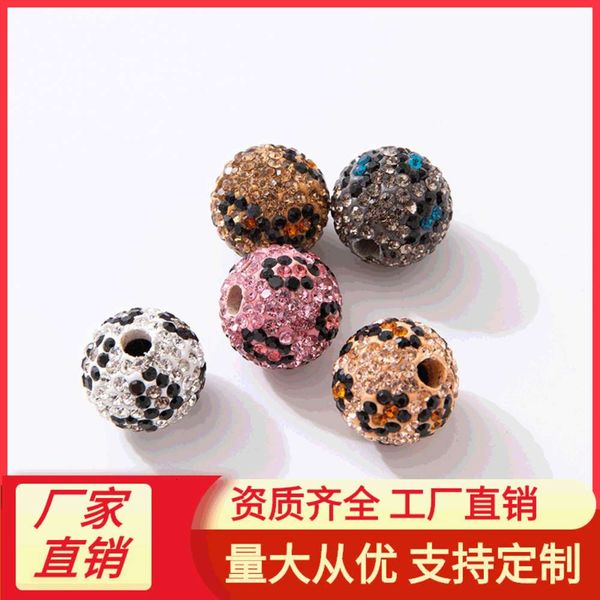 

10mm 6-row leopard shambhala drill ball exquisite straight hole loose bead jewelry accessories