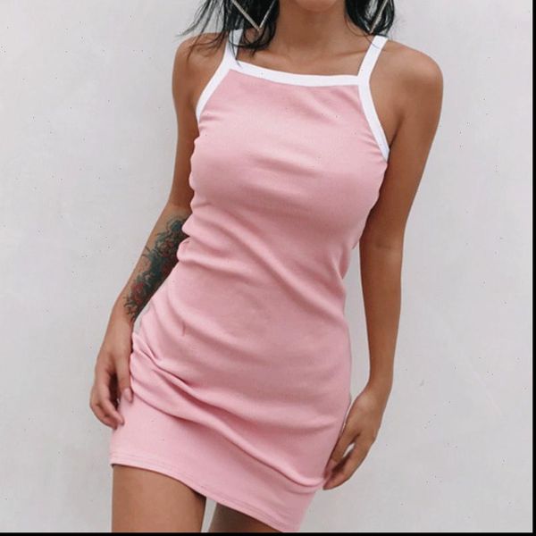 

2021 summer casual women elegant fashion vest dresses sleeveless strap sundress slim party prom feminina mini dress, Black;gray