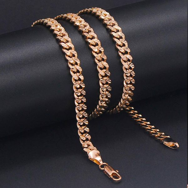 

chains anietna 7.5mm 60cm curb hip hop necklace for men cool 585 rose gold color choker link jewelry gift party collar hombre, Silver