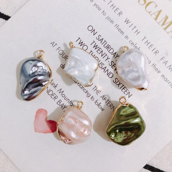 

charms irregular shaped baroque color pearl bag phnom pendant diy jewelry necklace bracelet earrings accessories, Bronze;silver