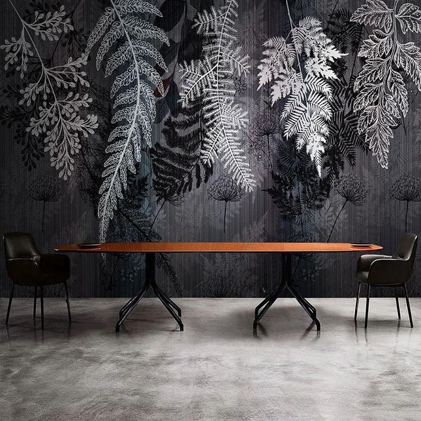 

wallpapers custom po wallpaper nordic modern 3d line drawing tropical plant leaf mural living room tv sofa background home decor