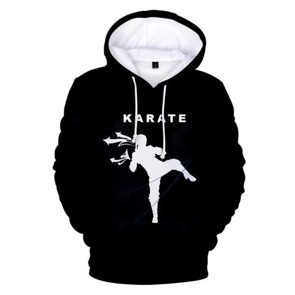 

men's hoodies & sweatshirts kyokushin karate 3d men women fashion print autumn winter tracksuits hoody coats, Black