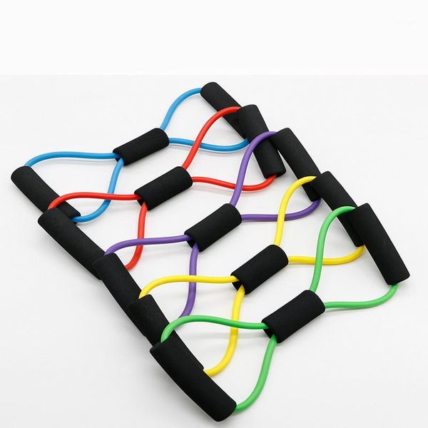 Bandas de resistência desenvolvedor de peito em forma de 8 banda de tensão de tensão de tensão Pilates Tubos Fitness Elastic Exerciser Bands1