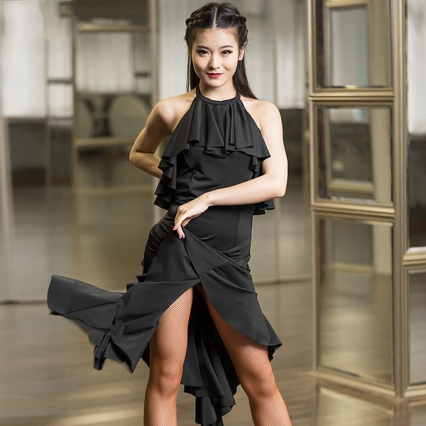 

latin dance dresses for women sleeveless black practice dress latin performance costume samba ballroom dancing clothes vdb3254, Black;red