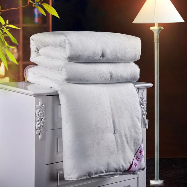 

comforters & sets luxury 100% mulberry silk comforter for winter/summer king queen full cotton fabric cover quilt/duvet/blanket filler/inser