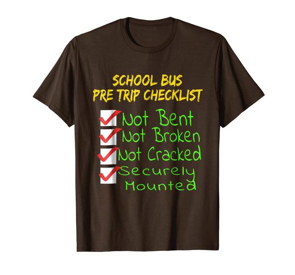 

novelty cdl school bus driver pretrip trucking tshirt, White;black