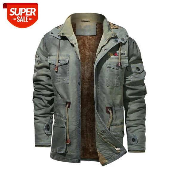 

winter jacket men vintage thick warm parkas men military tactical denim jacket windbreaker europe size s-4xl parkas hombre #hr7s, Black