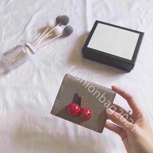 

2021 ss famous designert women fashion handbags three-dimensional cherry decoration ladies coin purse clutch bags