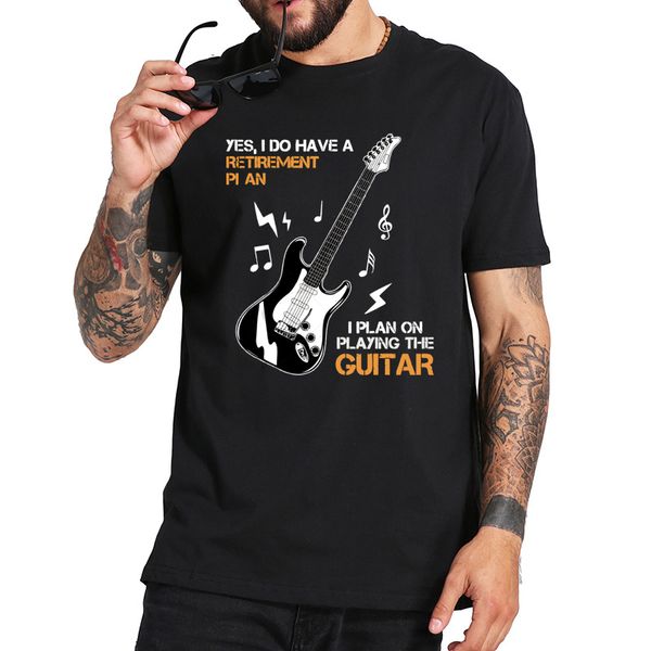 

ccccsportMy Guitar is My Retirement Plan T Shirt Soft Breathable 100% Cotton Short Sleeved Camiseta EU Size Tee Tops, Red