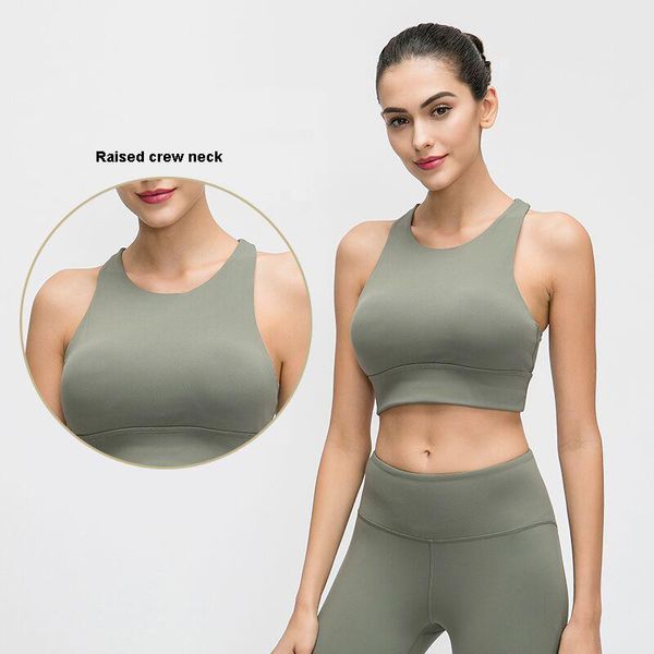 

high neck sports bra triangle hollow beautiful back gathered shockproof women yoga fitness sports underwear, White;black