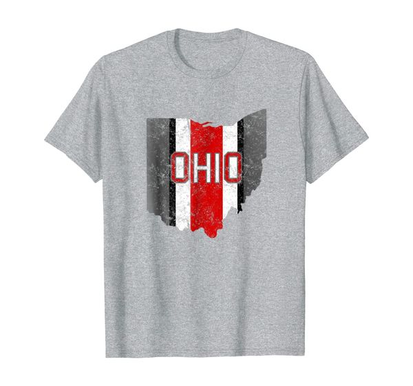 

state of ohio pride striped graphic design t-shirt, White;black