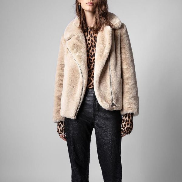 

women's jackets women jacket 2021 winter thick eco-friendly fur short coat, Black;brown