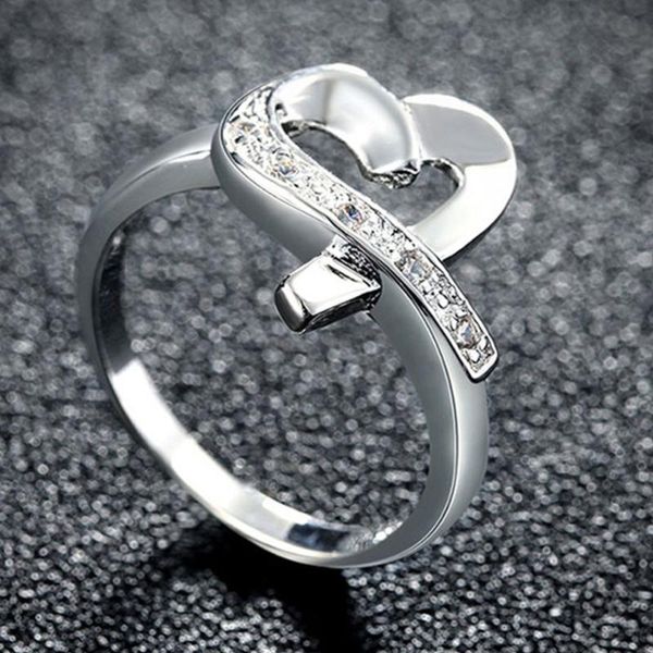 

cluster rings unlimited love for women 925 silver fashion heart clear cz jewelry accessories, Golden;silver